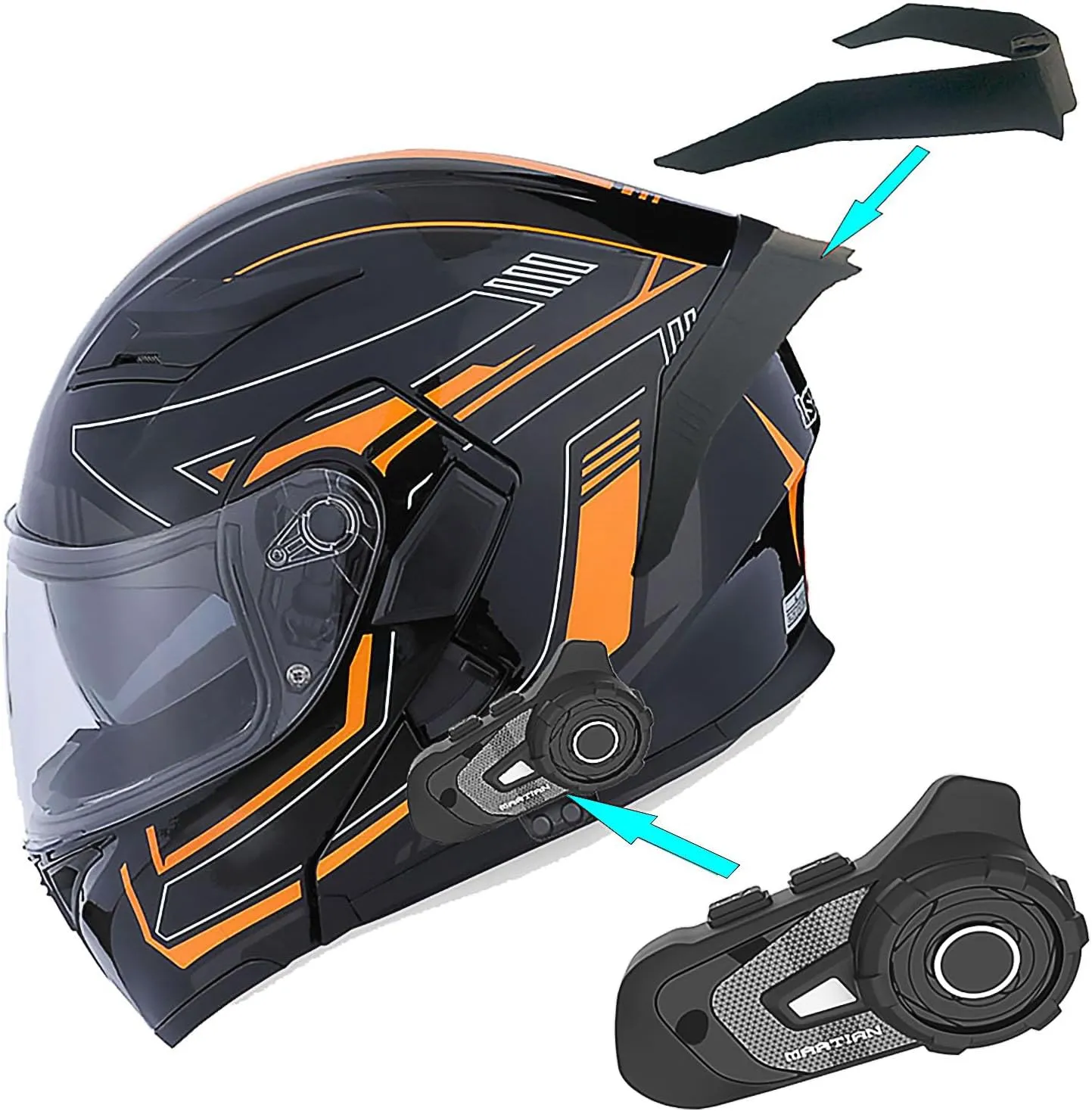 1Storm Motorcycle Modular Full Face Helmet Flip up Dual Visor Sun Shield: HB89