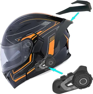 1Storm Motorcycle Modular Full Face Helmet Flip up Dual Visor Sun Shield: HB89