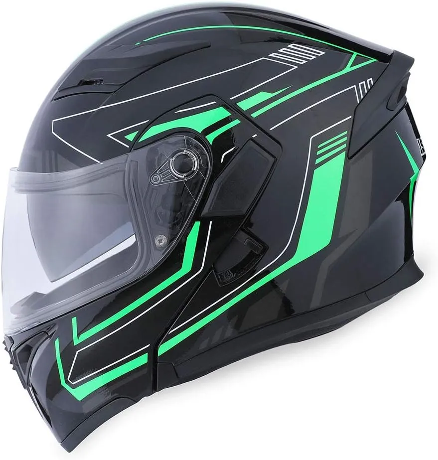 1Storm Motorcycle Modular Full Face Helmet Flip up Dual Visor Sun Shield: HB89