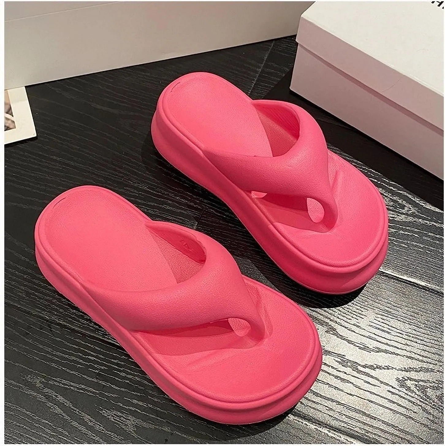 7.0cm thick bottom female outer wear summer new flip-flops casual high heel slippers