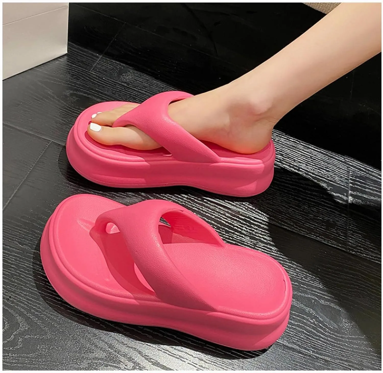7.0cm thick bottom female outer wear summer new flip-flops casual high heel slippers