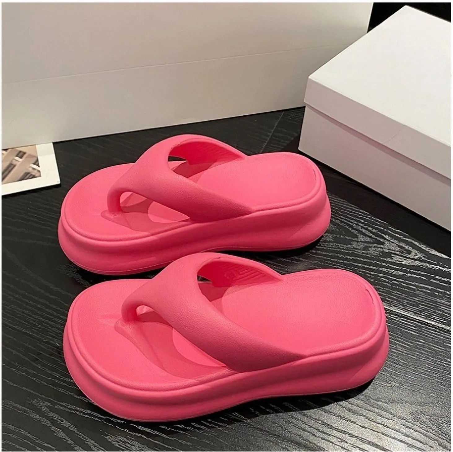 7.0cm thick bottom female outer wear summer new flip-flops casual high heel slippers