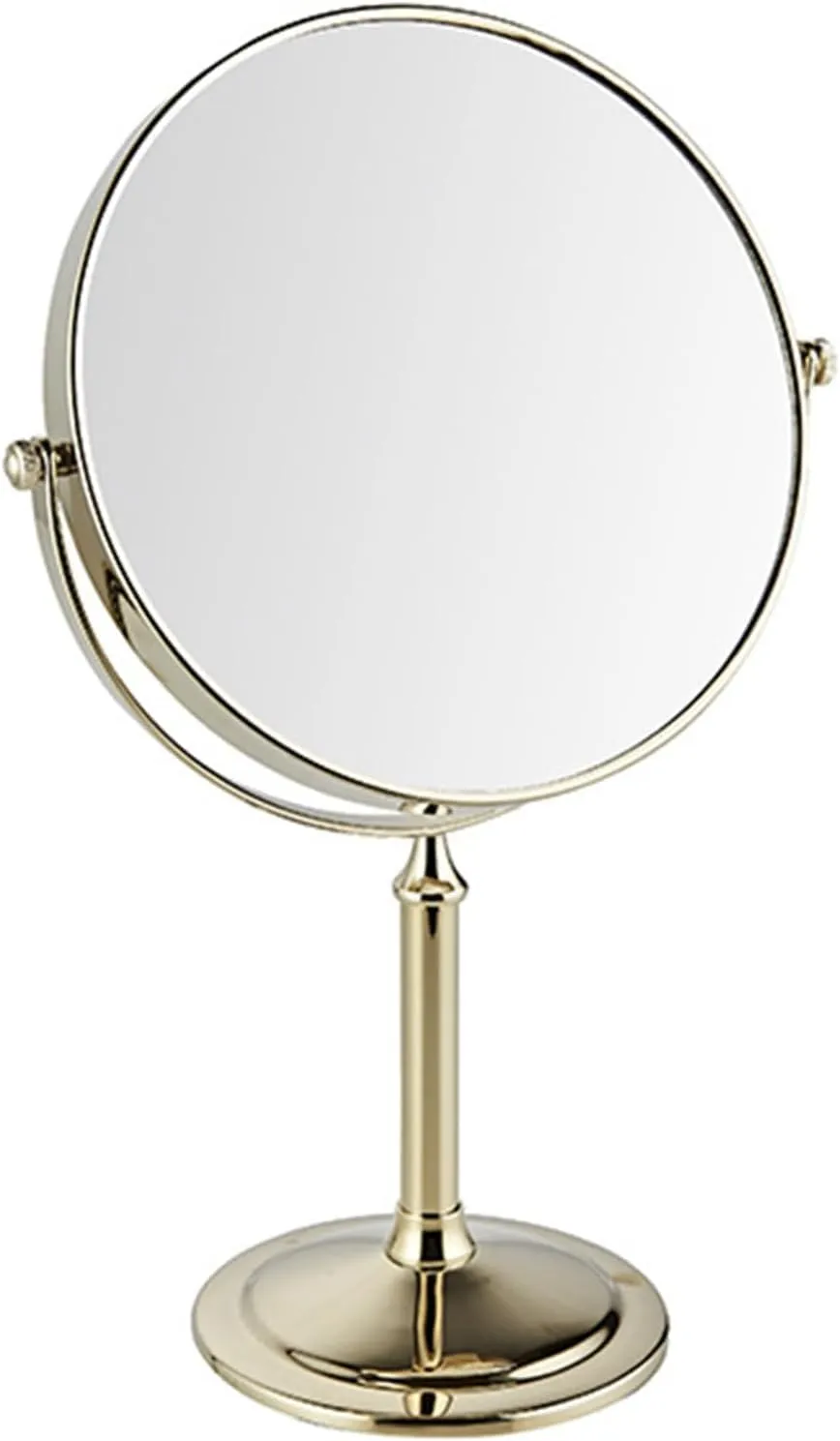 8 Inch Tabletop Makeup Mirror, Double-Sided Rotating Magnifying Cosmetic Mirror, HD Standing Shaving Mirror for Men, Hotel Countertop Vanity Mirror,Gold,7X