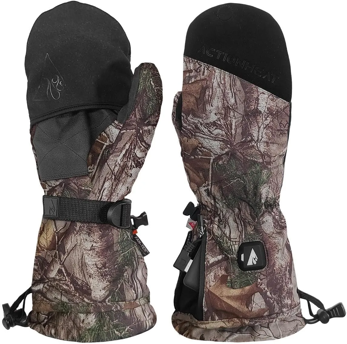 ActionHeat 5V Men's Battery Heated Glomitts – Gloves Plus Mitten Realtree Camouflage – Battery Operated Gloves – Up to 3.5 Hours Power