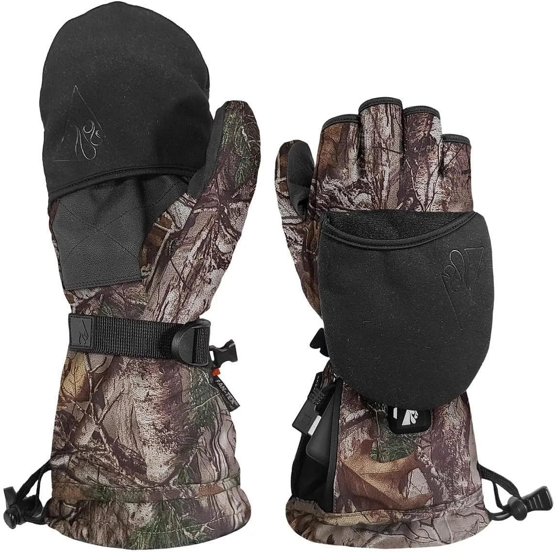 ActionHeat 5V Men's Battery Heated Glomitts – Gloves Plus Mitten Realtree Camouflage – Battery Operated Gloves – Up to 3.5 Hours Power