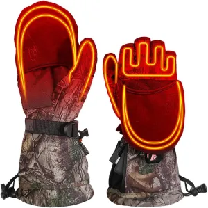 ActionHeat 5V Men's Battery Heated Glomitts – Gloves Plus Mitten Realtree Camouflage – Battery Operated Gloves – Up to 3.5 Hours Power