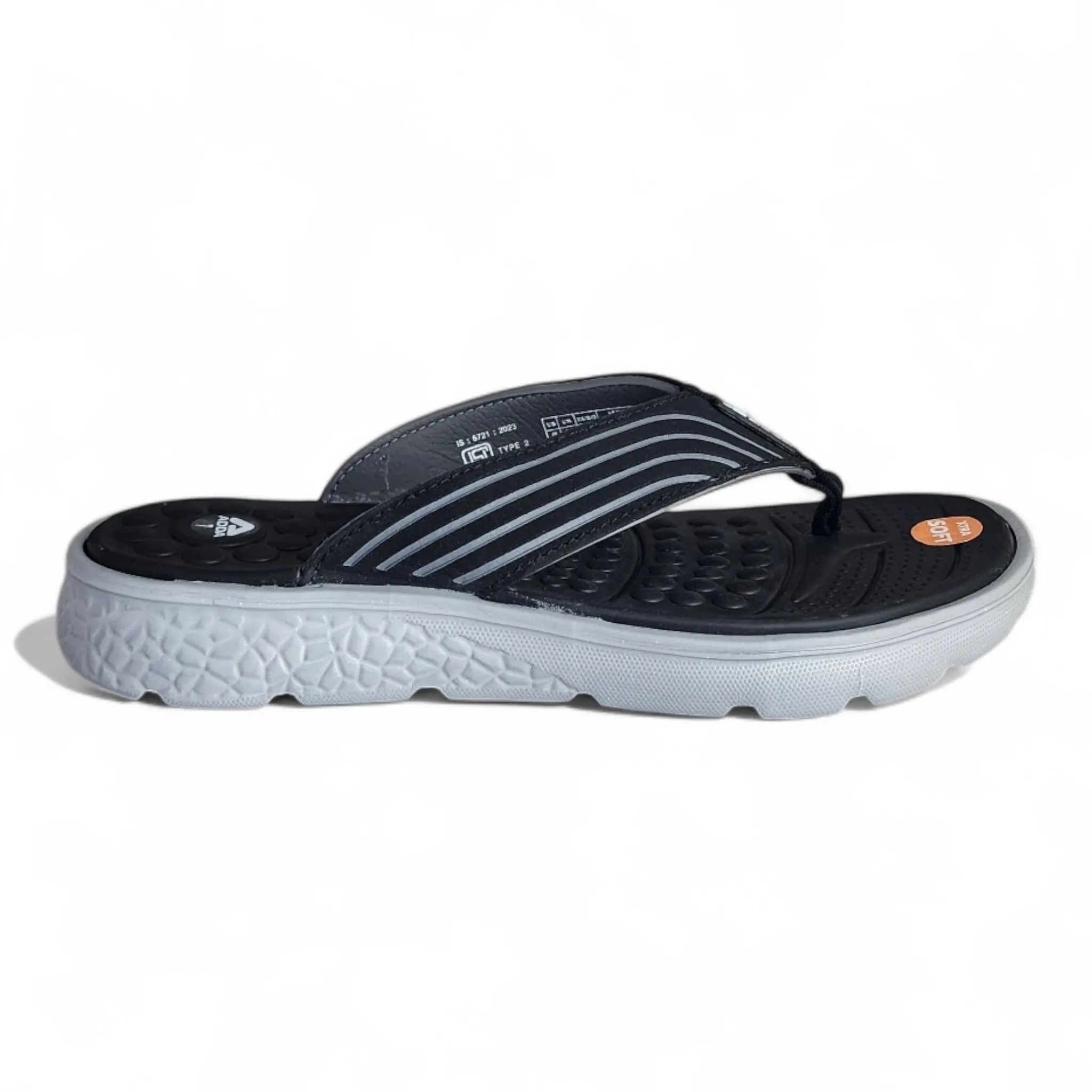 ADDA ARROW2 BLACK/GREY Men's Slipper/Chapple/Flip flop