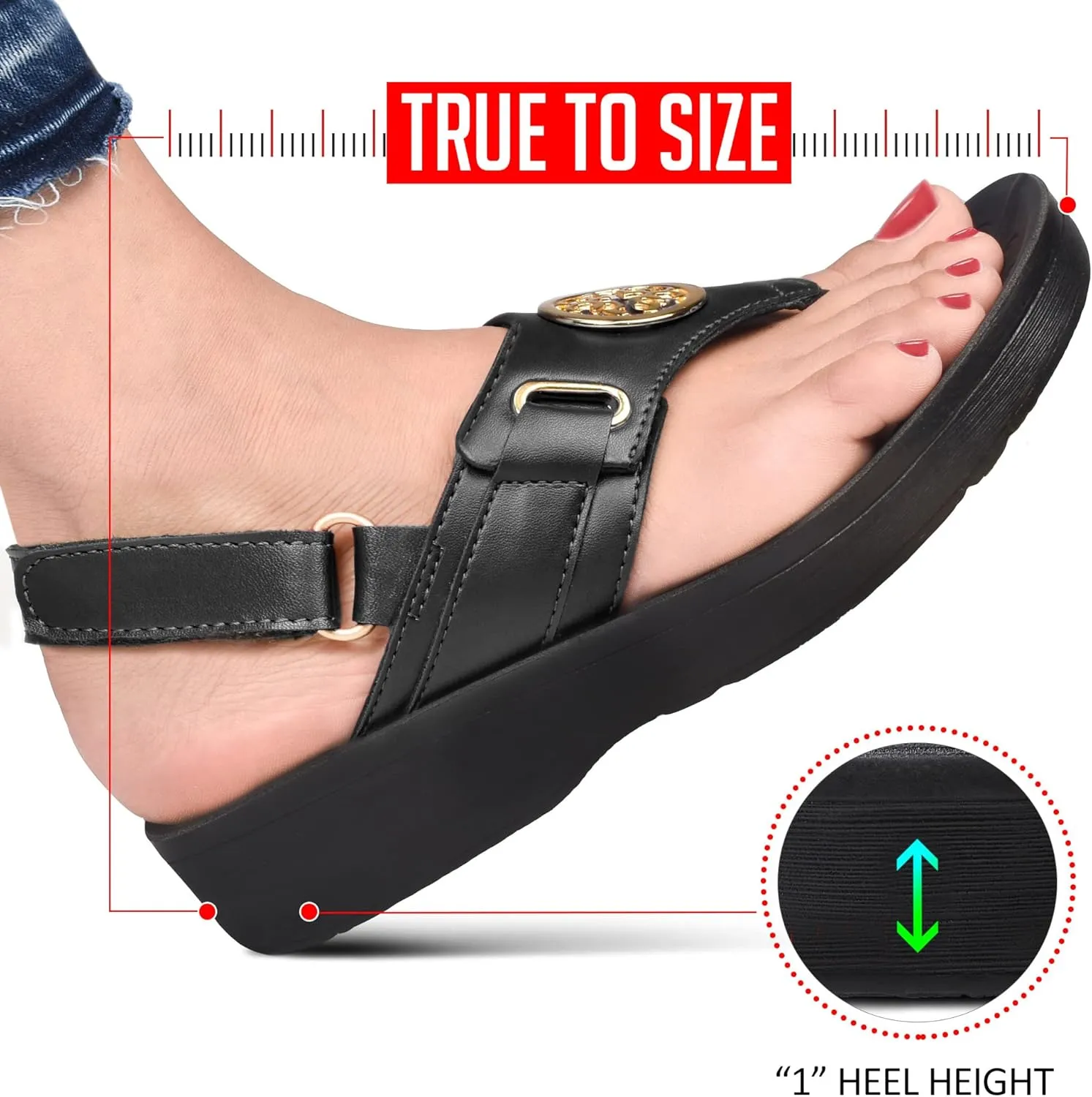AEROTHOTIC Arch Support Flip Flops for Women Comfortable Stylish Straps with Non Slip Footbed Fashion Dressy Sandals Outdoor Travel Vacation Essentials