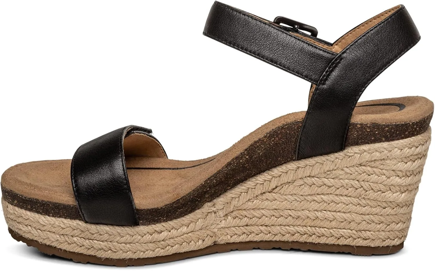 Aetrex Women's Sydney Orthopedic Quarter Ankle Strap Espadrille Wedge Sandals