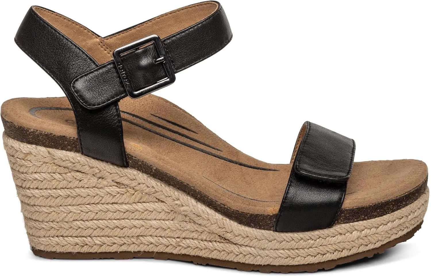 Aetrex Women's Sydney Orthopedic Quarter Ankle Strap Espadrille Wedge Sandals
