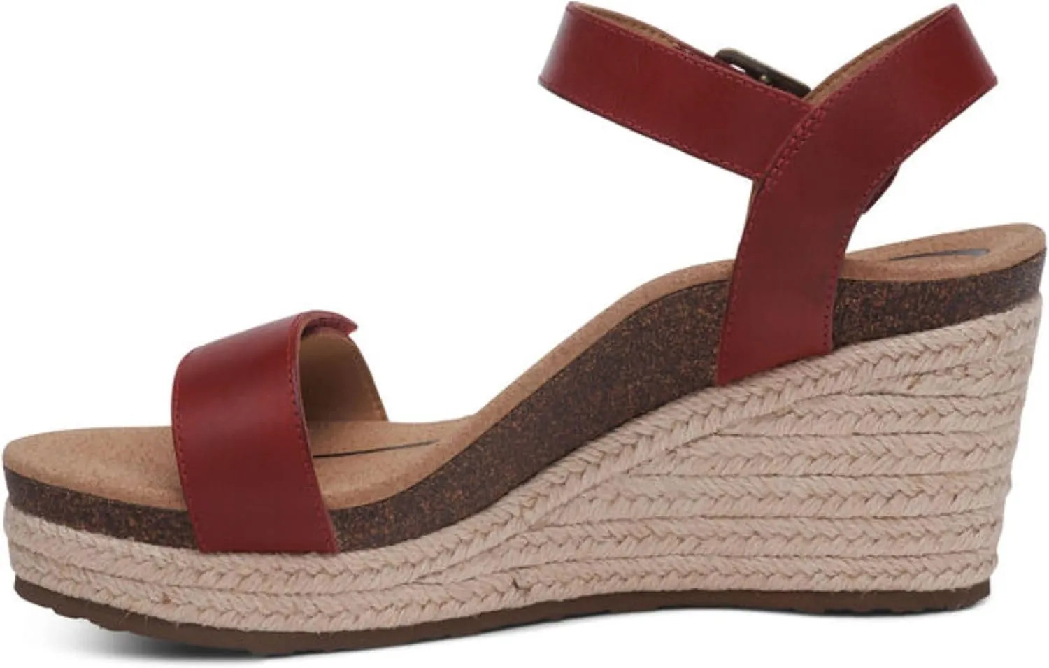 Aetrex Women's Sydney Orthopedic Quarter Ankle Strap Espadrille Wedge Sandals