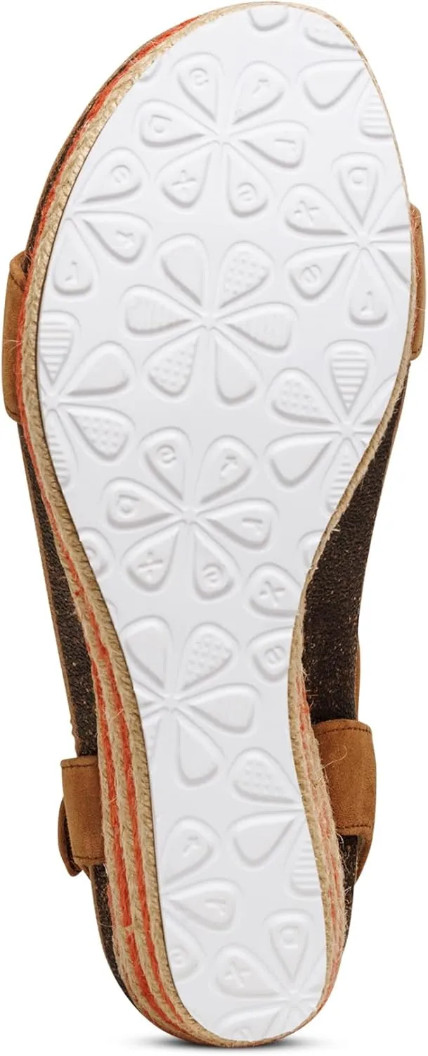 Aetrex Women's Sydney Orthopedic Quarter Ankle Strap Espadrille Wedge Sandals