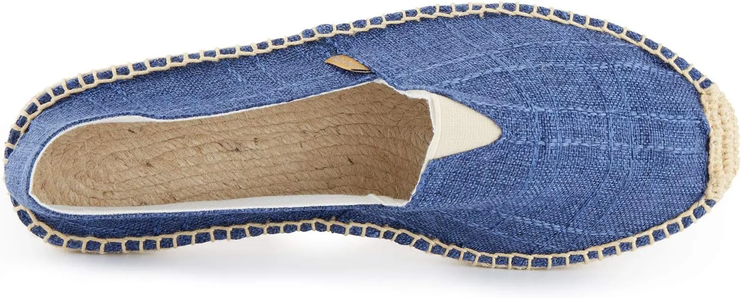 Alexis Leroy Men's Closed Toe Canvas Slip on Flat Espadrille Shoes