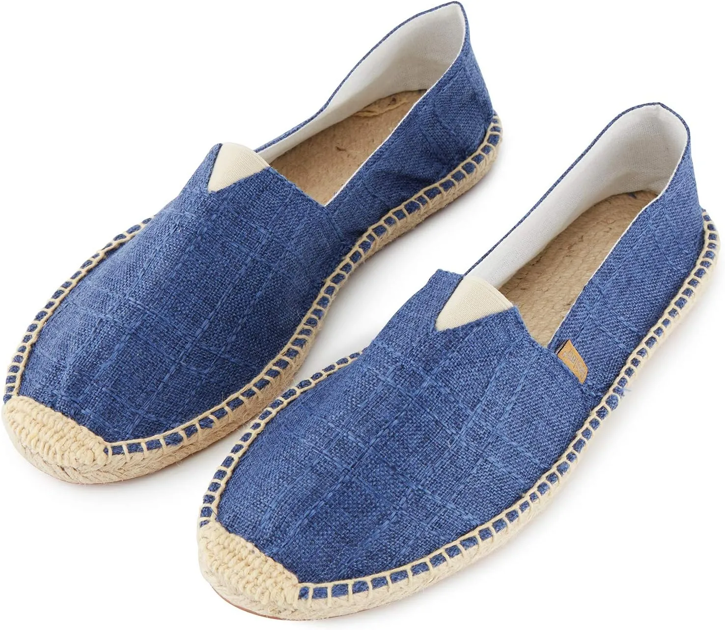 Alexis Leroy Men's Closed Toe Canvas Slip on Flat Espadrille Shoes