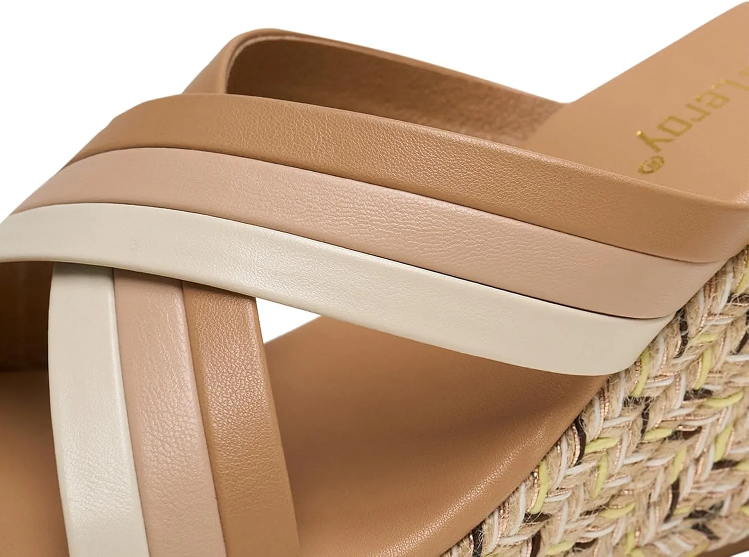 Alexis Leroy Women’s Comfortable Open Toe Crisscross Straps Slip on Wedge Sandals