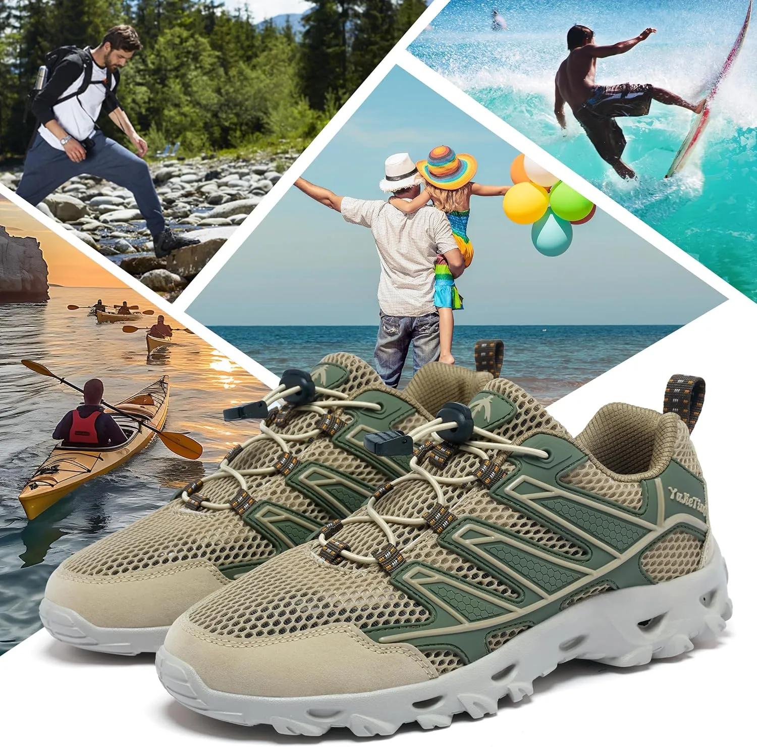 Alibress Water Shoes for Women Men Slip-on Hiking Water Shoes Quick-Dry Aqua Beach Swim River Shoes