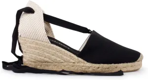 Almanera Authentic Spanish Espadrille Wedge Sandals for Women - Sustainable, Eco Friendly, Vegan Shoes. Classic Style, Organic Cotton Canvas Upper, Comfy Insole, Jute Midsole, Rubber Sole. Made in Spain