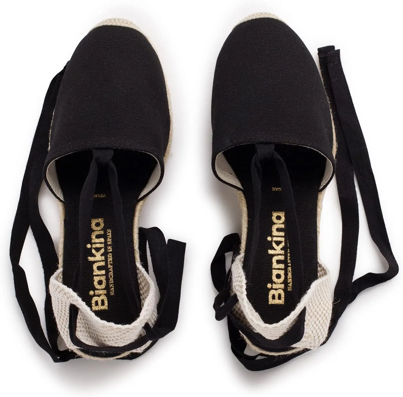 Almanera Authentic Spanish Espadrille Wedge Sandals for Women - Sustainable, Eco Friendly, Vegan Shoes. Classic Style, Organic Cotton Canvas Upper, Comfy Insole, Jute Midsole, Rubber Sole. Made in Spain