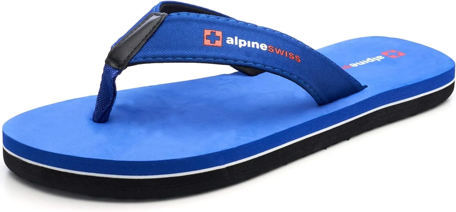 Alpine Swiss Mens Flip Flops | Lightweight Thong Sandals | Beach Sandals with EVA Sole for Comfort | Stylish Durable Flip Flops for Men Perfect for Casual Wear, Pool, and Outdoor Activities