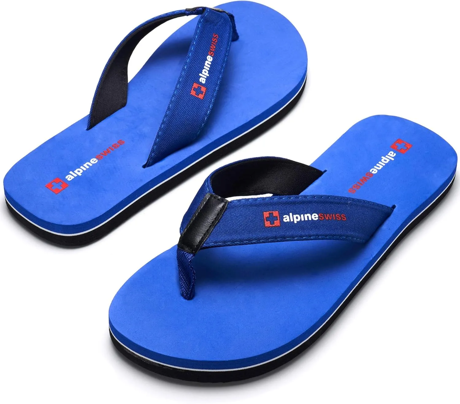Alpine Swiss Mens Flip Flops | Lightweight Thong Sandals | Beach Sandals with EVA Sole for Comfort | Stylish Durable Flip Flops for Men Perfect for Casual Wear, Pool, and Outdoor Activities