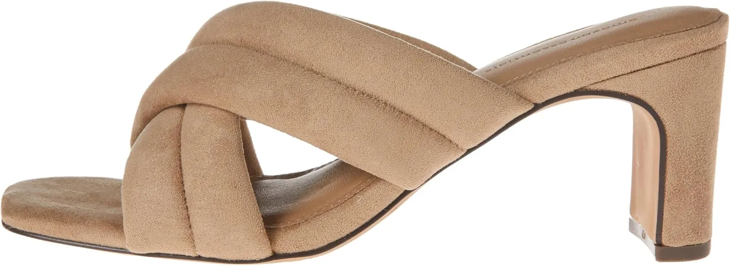 Amazon Essentials Women's Crossover Heeled Sandal with Padded Straps and Memory Foam Insole