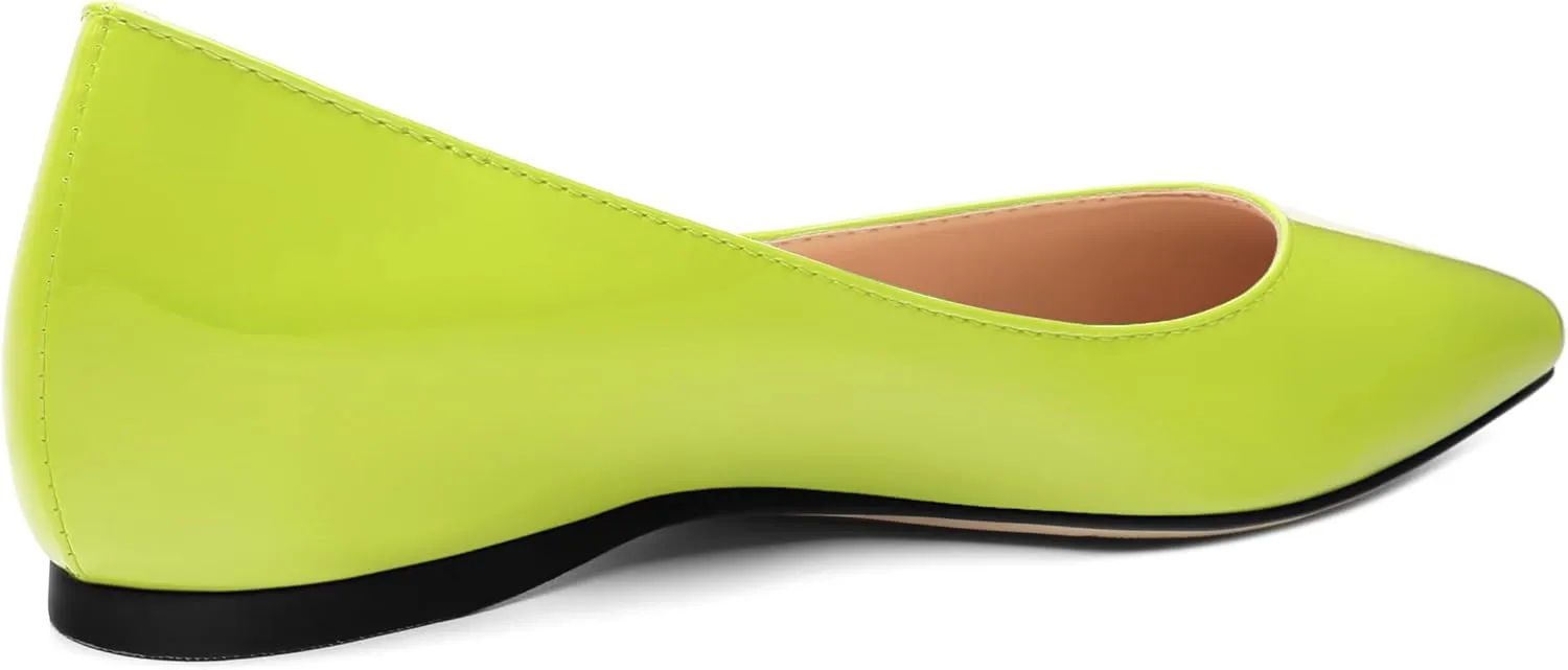 AMBELIGHT Comfy Flats for Women Pointed Toe Slip On Pumps Business Dress Shoe