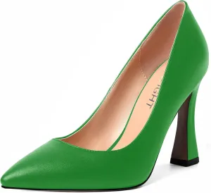AMBELIGHT Womens Pointed Toe Evening Matte Dress Slip On Solid Stiletto High Heel Pumps Shoes 4 Inch
