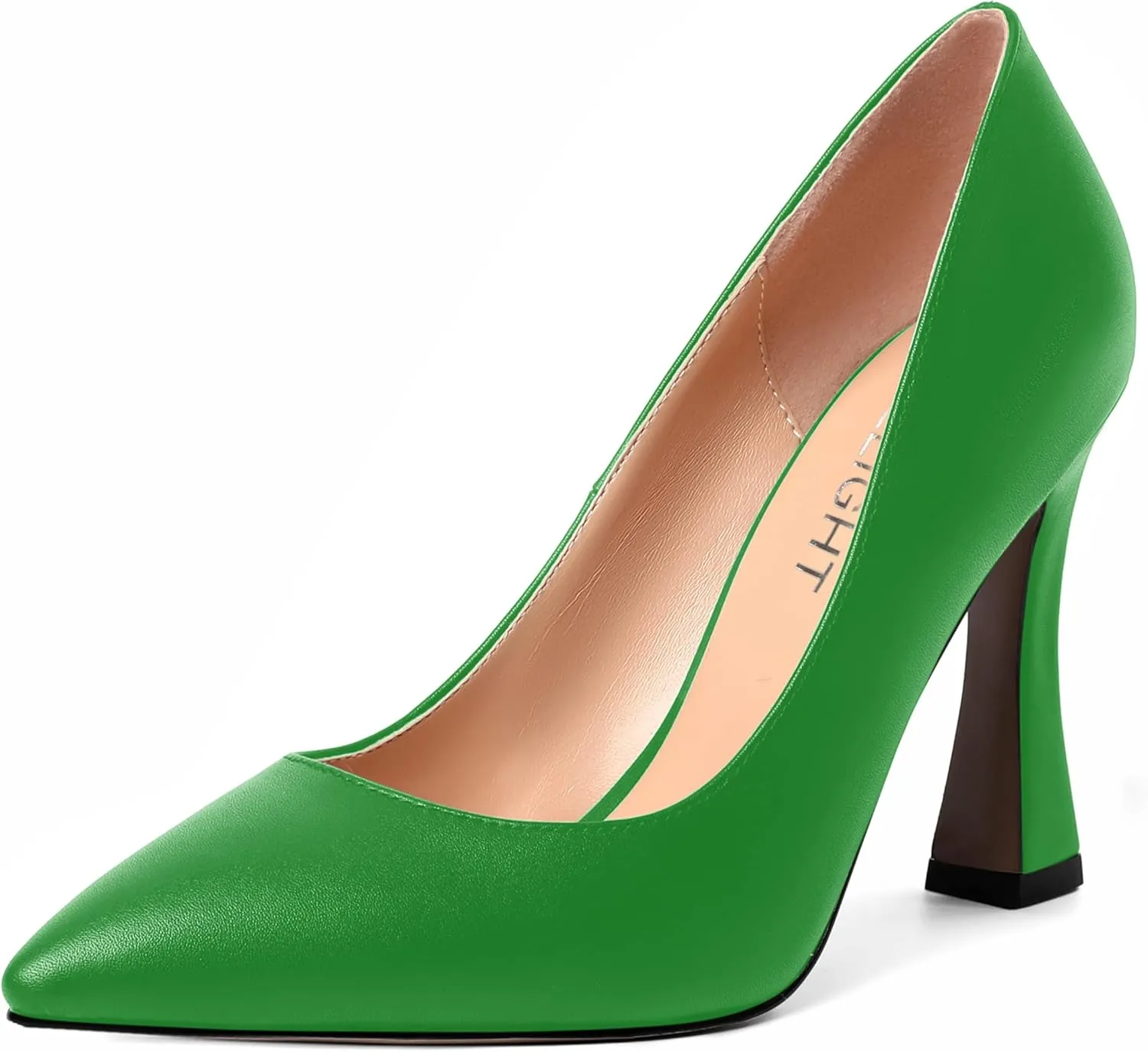 AMBELIGHT Womens Pointed Toe Evening Matte Dress Slip On Solid Stiletto High Heel Pumps Shoes 4 Inch
