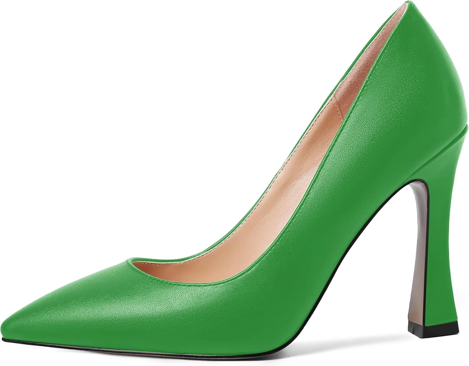 AMBELIGHT Womens Pointed Toe Evening Matte Dress Slip On Solid Stiletto High Heel Pumps Shoes 4 Inch