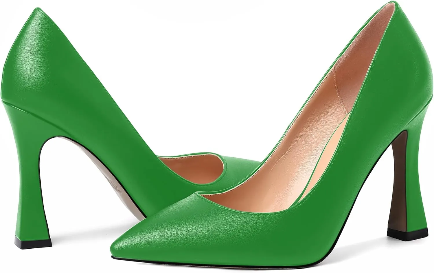 AMBELIGHT Womens Pointed Toe Evening Matte Dress Slip On Solid Stiletto High Heel Pumps Shoes 4 Inch