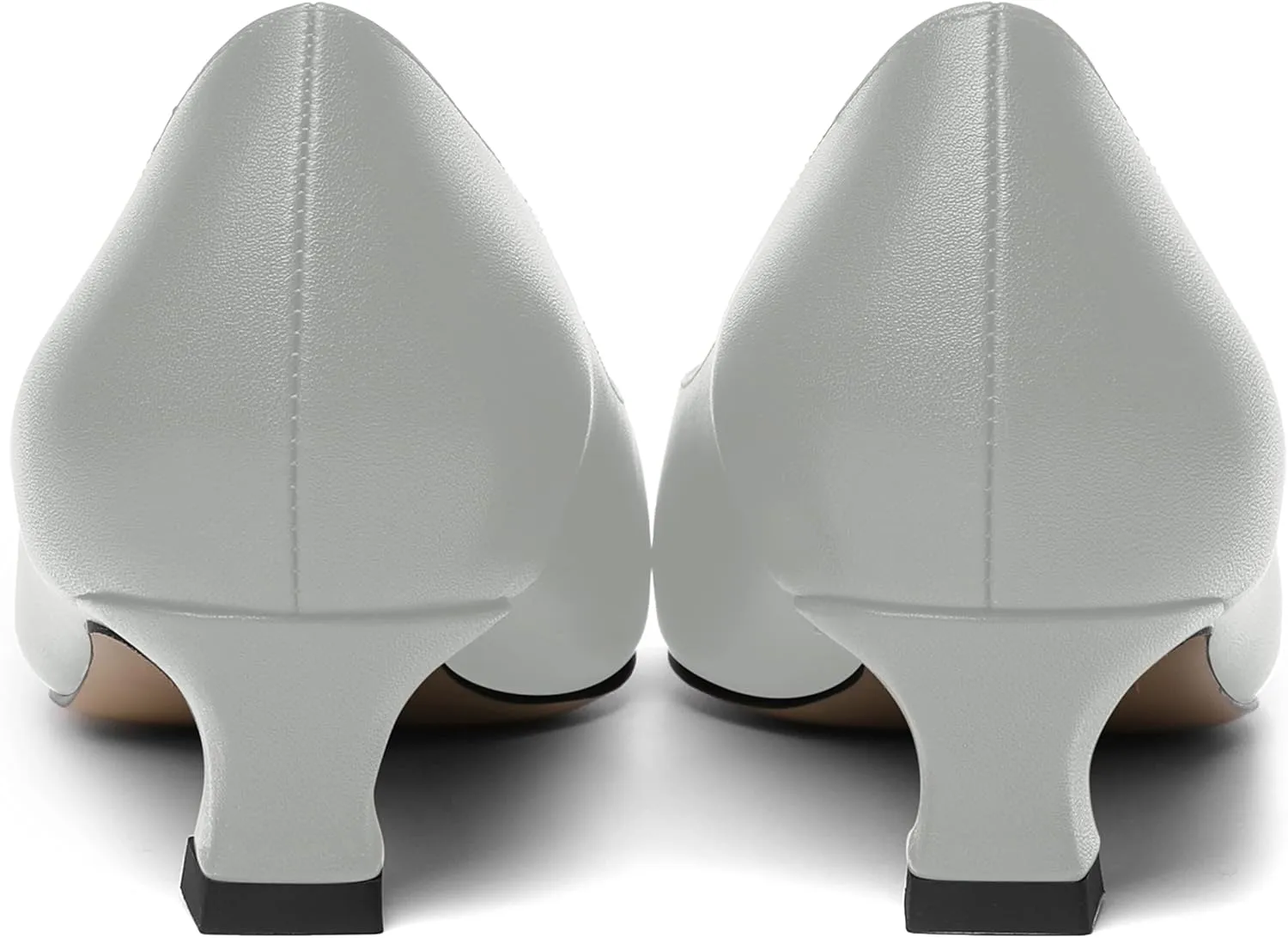 AMBELIGHT Womens Square Toe Solid Matte Office Casual Slip On Kitten Low Heel Pumps Shoes 1.5 Inch
