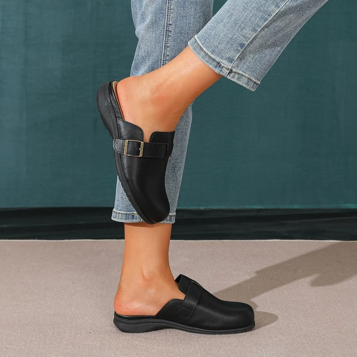 Amoji Women Clogs Slip On Sandals Lady Mule Shoes 711