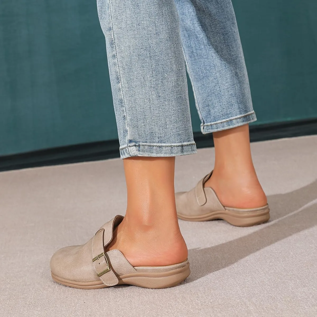 Amoji Women Clogs Slip On Sandals Lady Mule Shoes 711