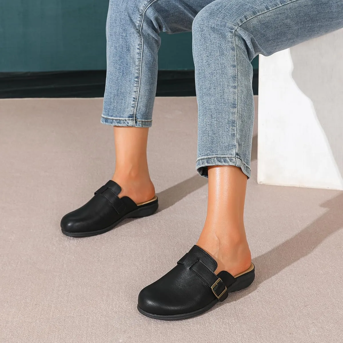 Amoji Women Clogs Slip On Sandals Lady Mule Shoes 711