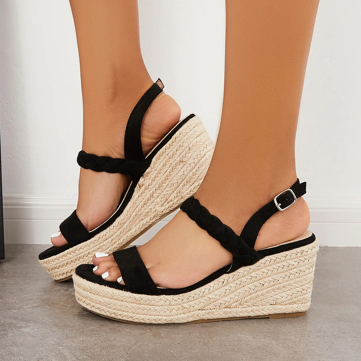 Ankle Platform Wedges Strap Virtual Espadrille Clearance sale Dress Braided Sandals