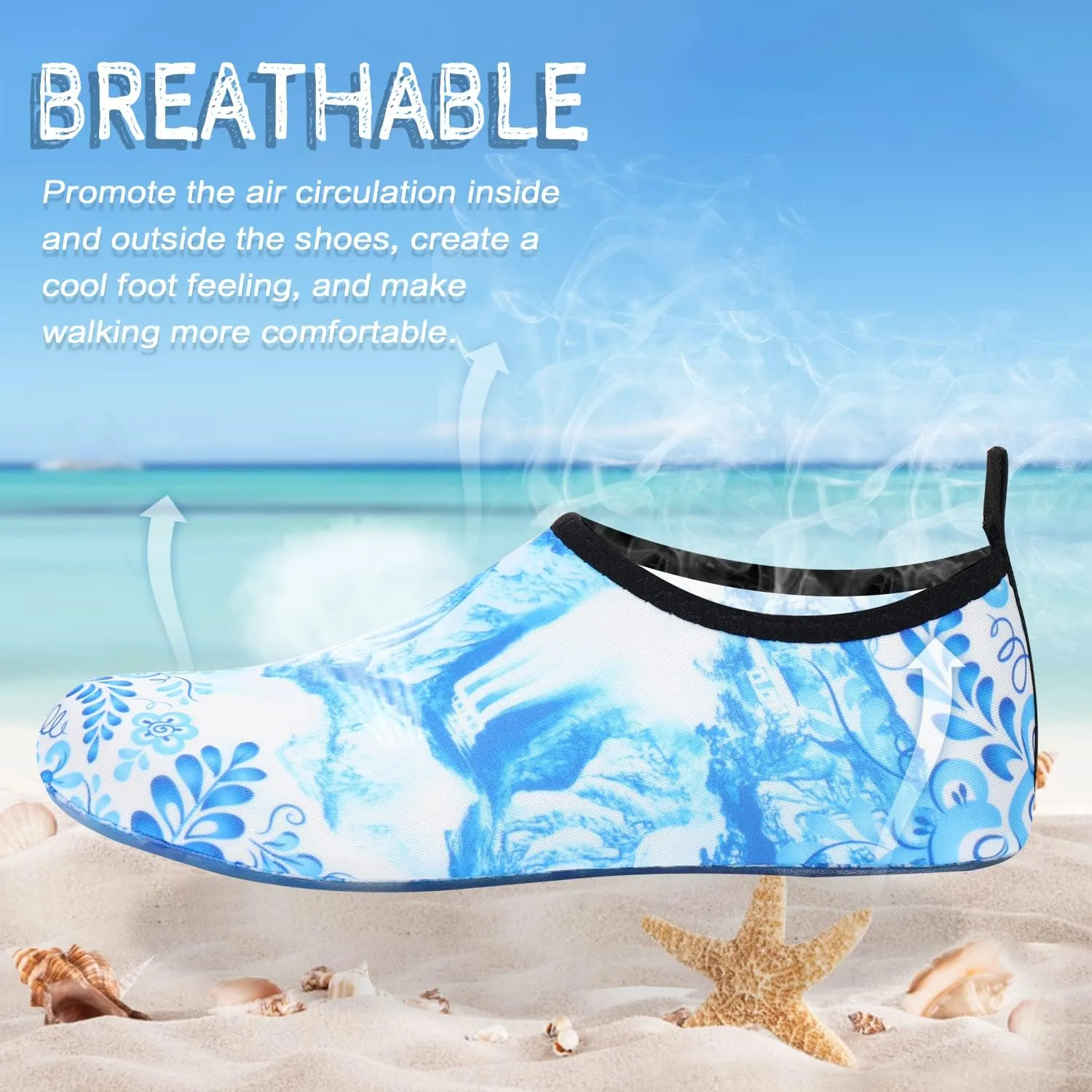 ANLUKE Water Shoes Barefoot Aqua Yoga Socks Quick-Dry Beach Swim Surf Shoes for Women Men