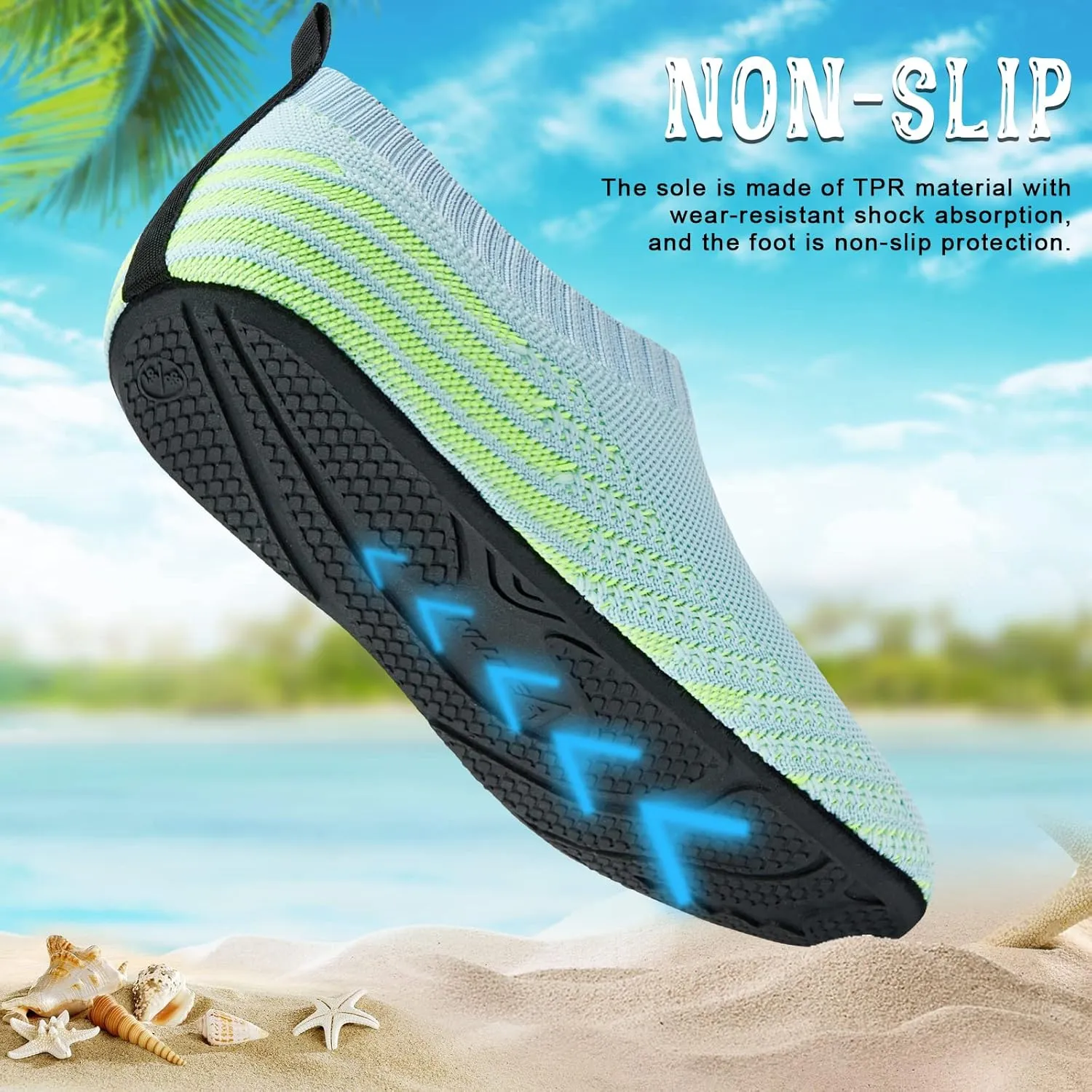 ANLUKE Womens Mens Water Shoes Barefoot Quick-Dry Aqua Socks for Beach Swim Surf Water Sport
