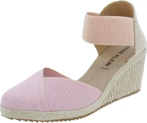 Anne Klein Womens Zoey Canvas Ankle Strap Espadrille Heels