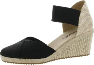 Anne Klein Womens Zoey Canvas Ankle Strap Espadrille Heels