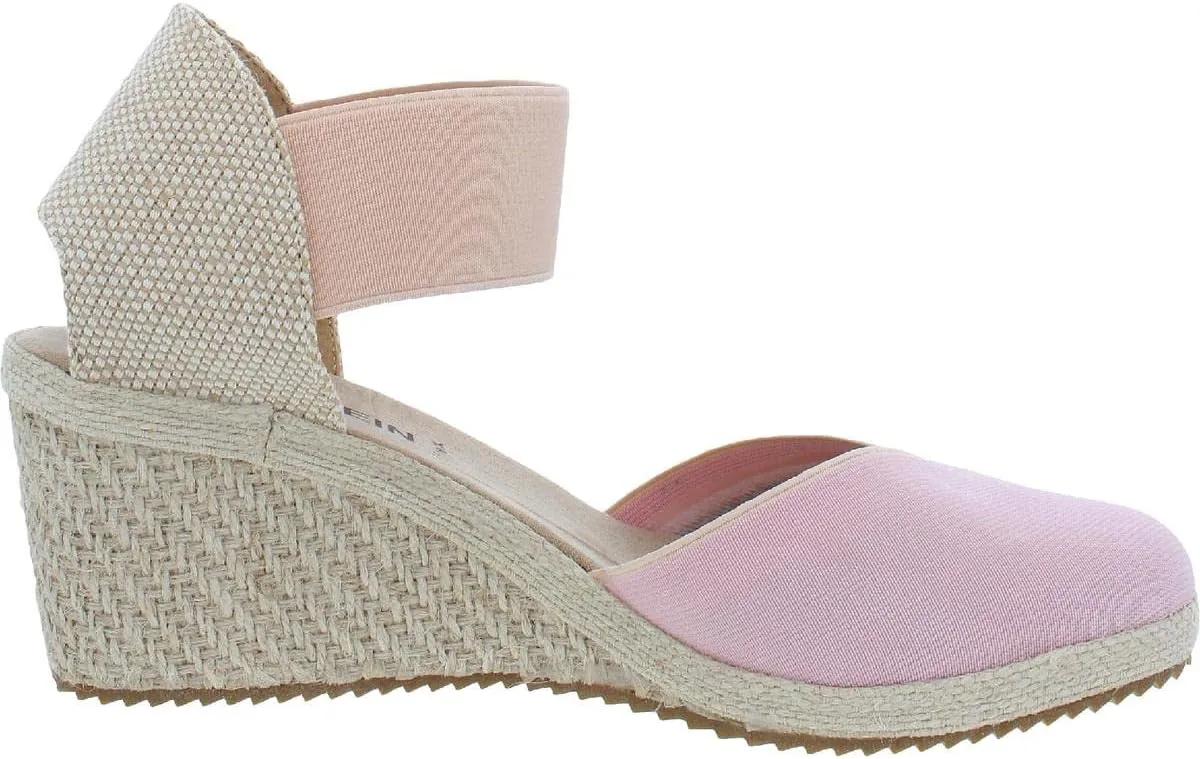 Anne Klein Womens Zoey Canvas Ankle Strap Espadrille Heels