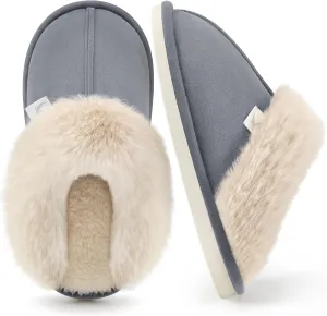 Aomigoct Slippers for Women House Shoes: Memory Foam Fuzzy Womens Slippers Indoor Outdoor Fluffy Bedroom Shoes Slip On