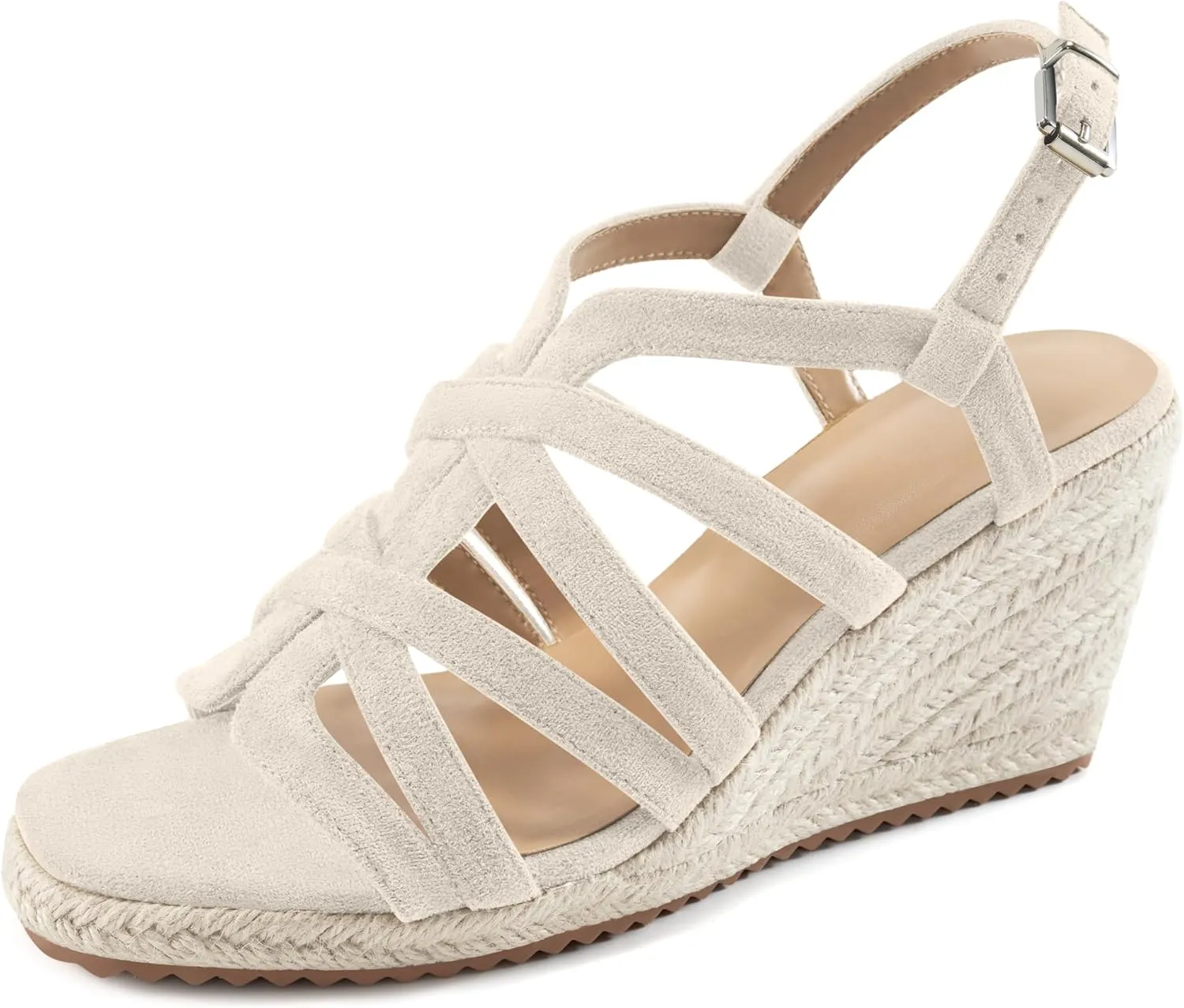 Aomigoct Wedge Sandals for Women Dressy: Comfortable Casual Work Espadrille Wedges - Ladies Summer Outdoor Walking Shoes
