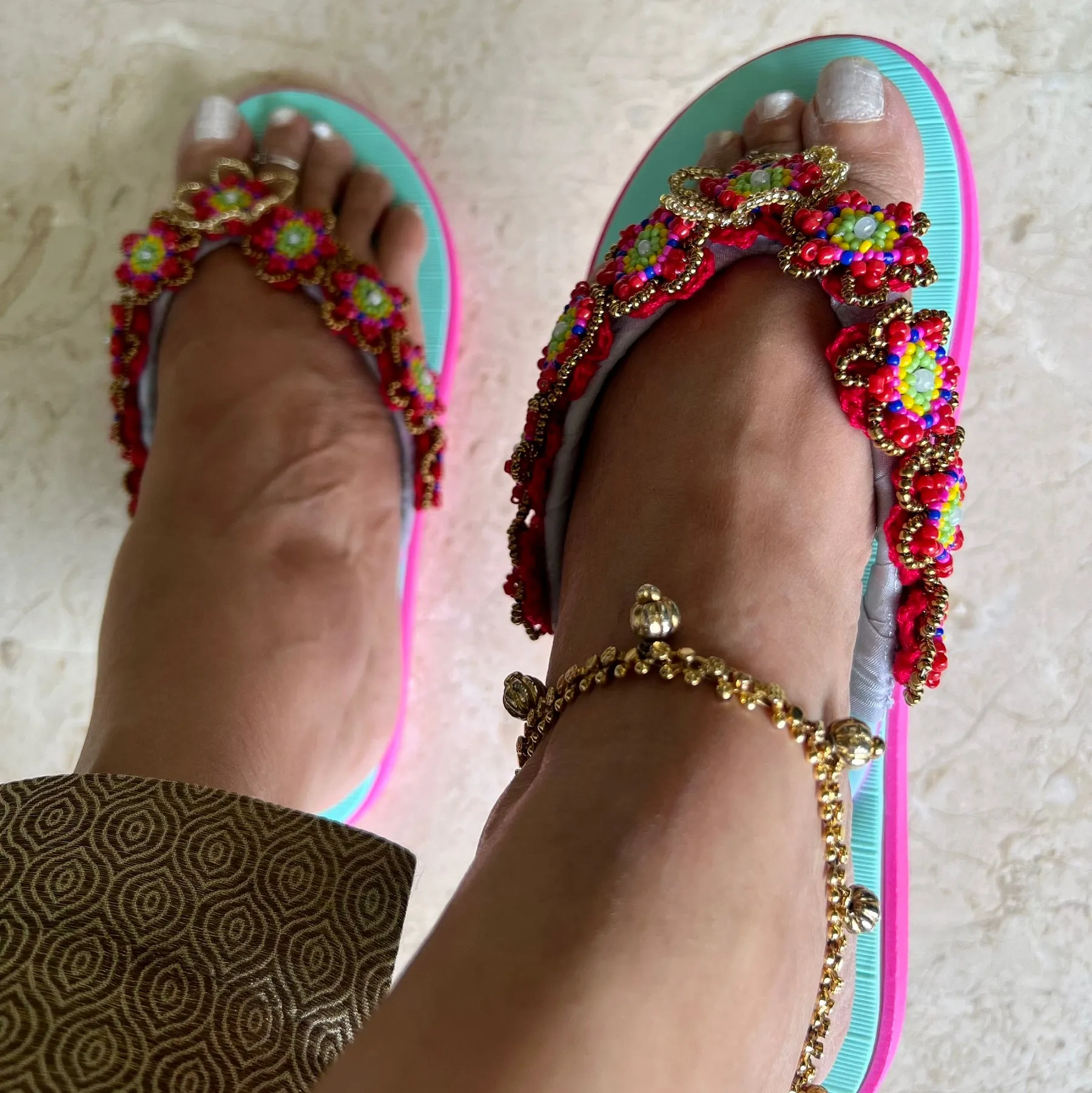 Aqua Flip Flops - Opulence