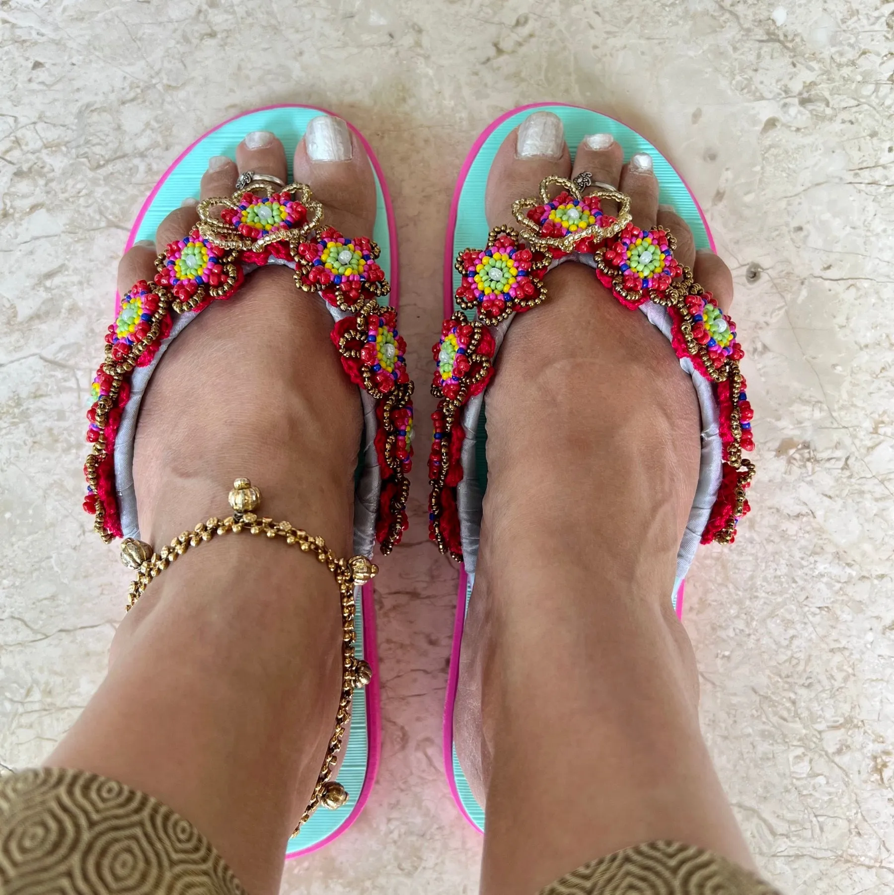 Aqua Flip Flops - Opulence