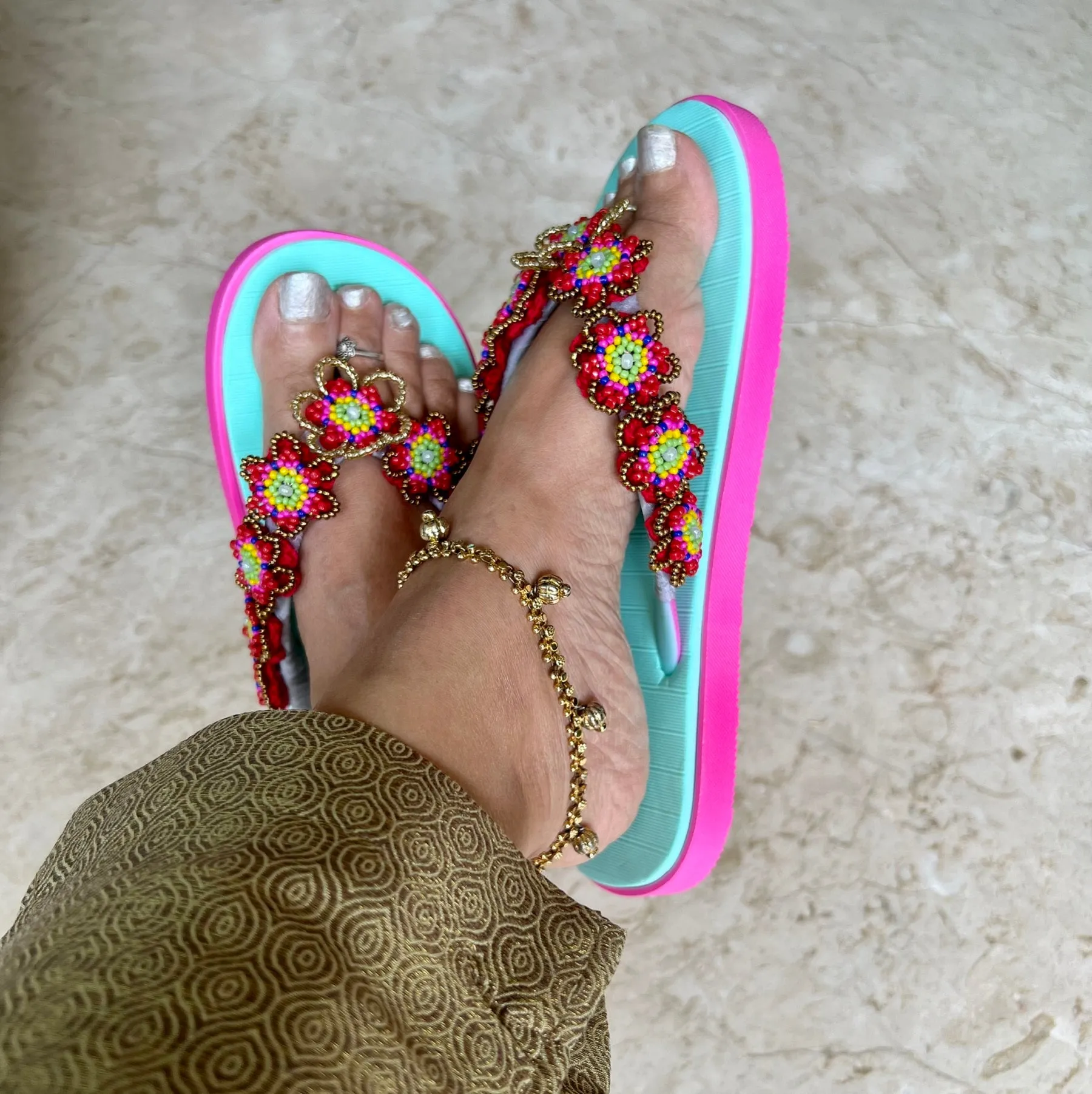 Aqua Flip Flops - Opulence