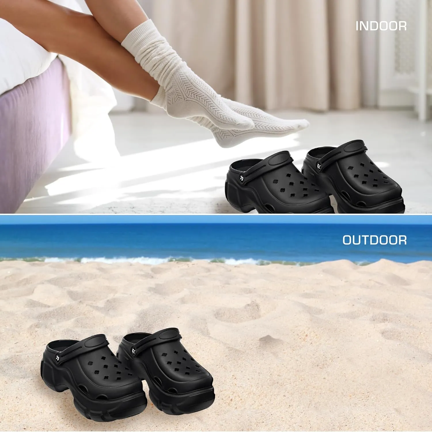 ARRIA AirClog Chunk & Classic Shoes, Unisex, Lightweight Slip-On Clogs with 360° Comfort, Breathable, Quick-Dry, Customizable Charms for Travel, Beach, Nurses, Gym & Home
