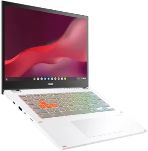 ASUS Chromebook Vibe CX34 Flip Cloud Gaming Laptop with Stylus, 14" 144 Hz Touch Display (1920x1200), Intel® Core™ i5-1235U Processor, 256GB SSD, 8GB RAM, ChromeOS, Pearl White, CX3401FBA-DH586T-S