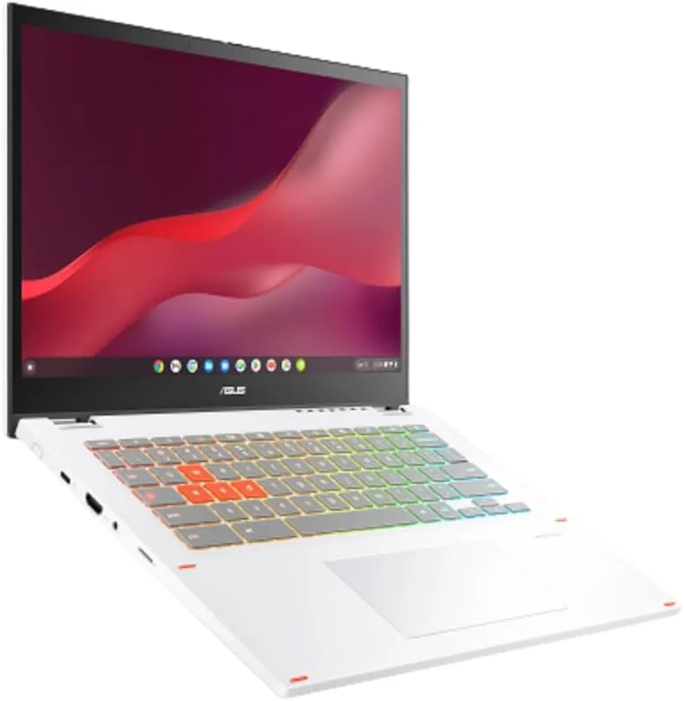 ASUS Chromebook Vibe CX34 Flip Cloud Gaming Laptop with Stylus, 14" 144 Hz Touch Display (1920x1200), Intel® Core™ i5-1235U Processor, 256GB SSD, 8GB RAM, ChromeOS, Pearl White, CX3401FBA-DH586T-S