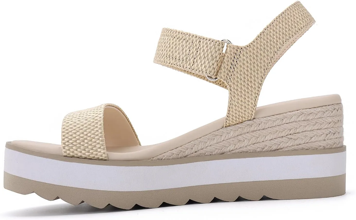 Athlefit Platform Sandals Women Espadrille Wedge Comfortable Ankle Strap Open Toe Sandals for Walking