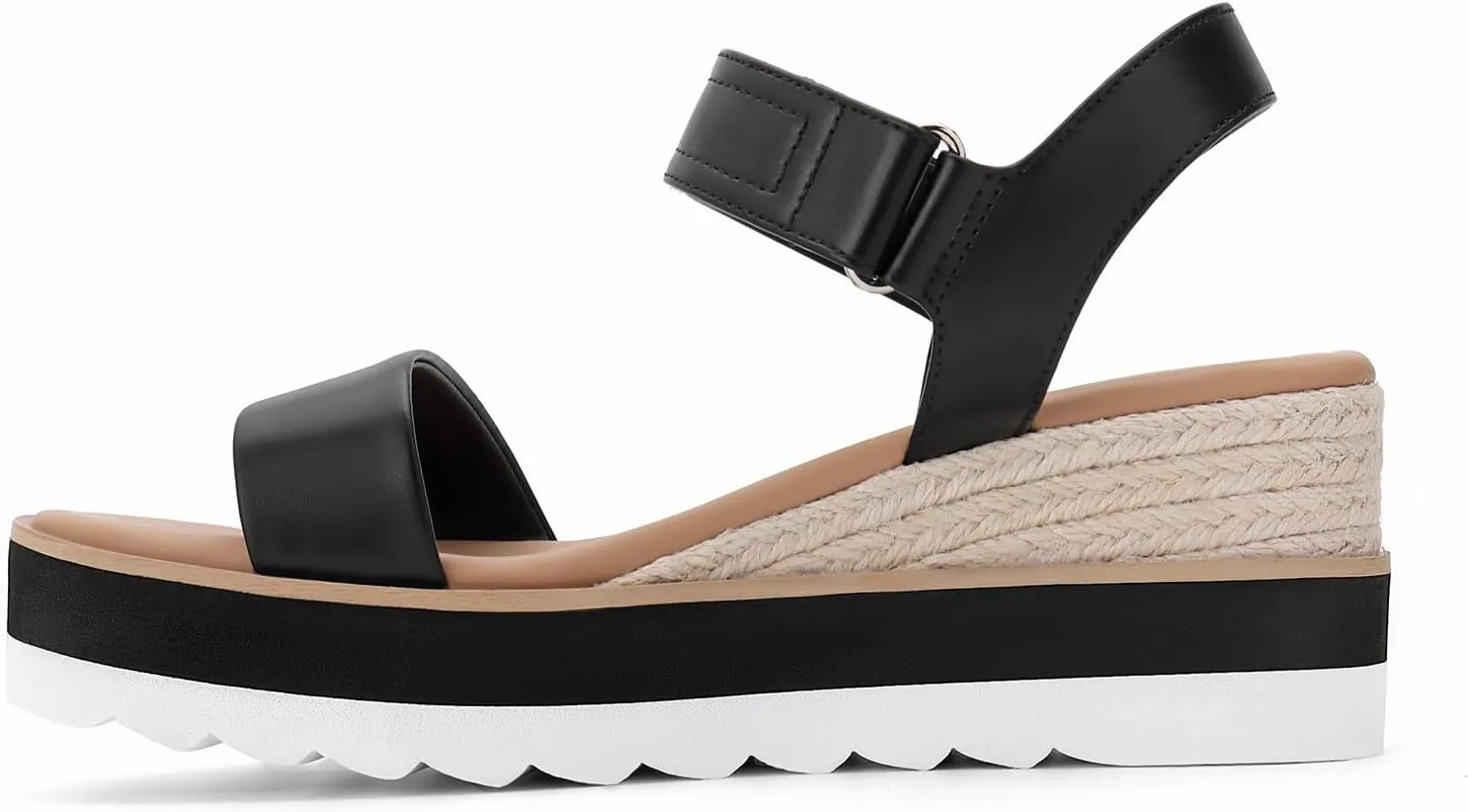 Athlefit Platform Sandals Women Espadrille Wedge Comfortable Ankle Strap Open Toe Sandals for Walking